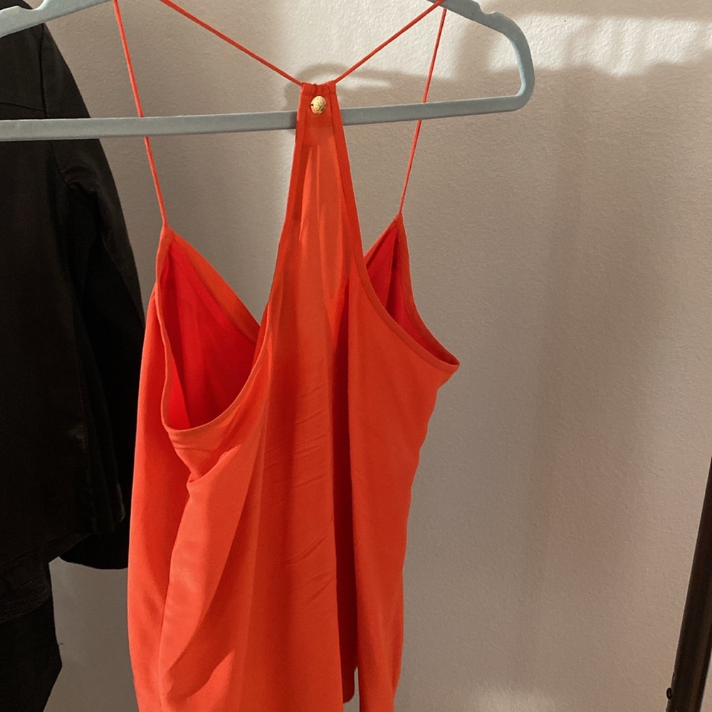 Trina Turk silk halter tank size S coral/orange - Picture 2 of 3